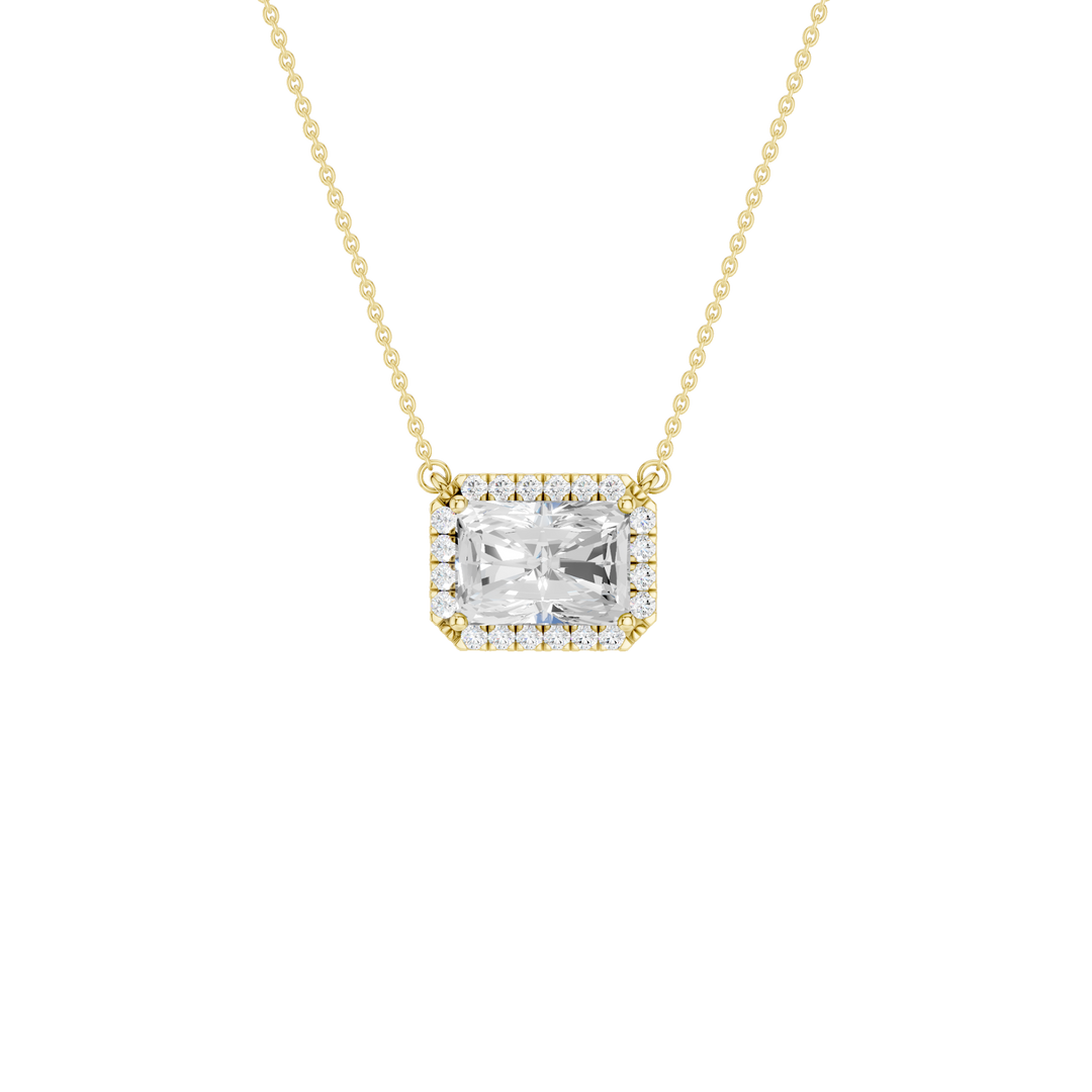 Petite Halo Pendant (Radiant) in 14K Yellow Gold – Silvadi Jewelry Aurora CO