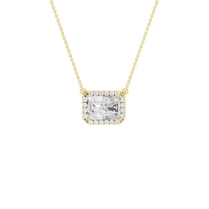 Petite Halo Pendant (Radiant) in 14K Yellow Gold – Silvadi Jewelry Aurora CO