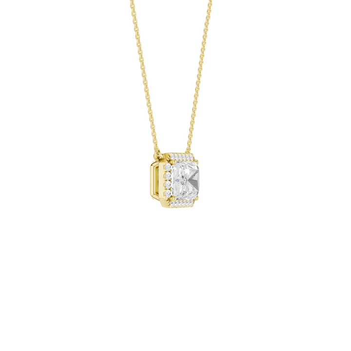 Petite Halo Pendant (Radiant) in 14K Yellow Gold – Silvadi Jewelry Aurora CO