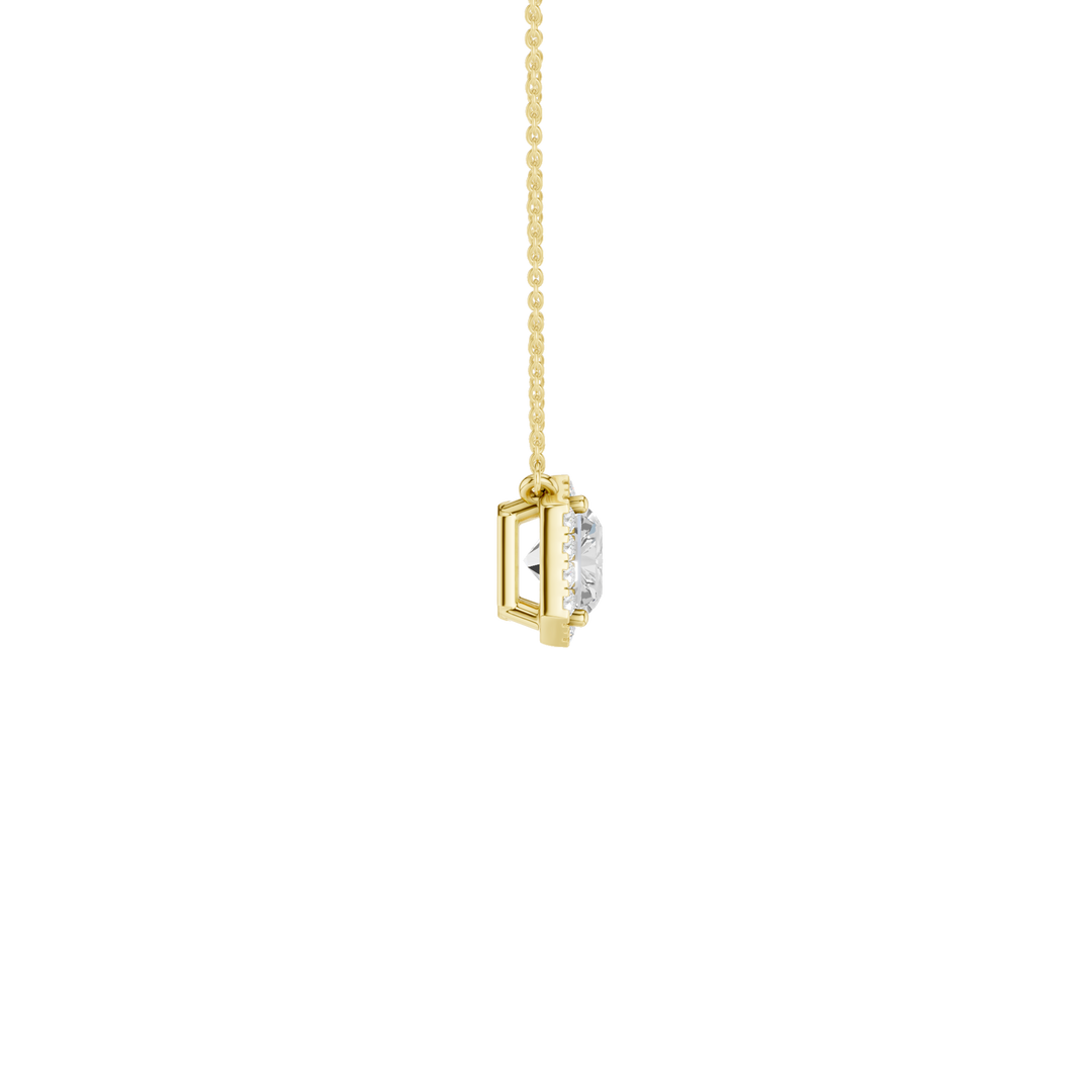 Petite Halo Pendant (Radiant) in 14K Yellow Gold – Silvadi Jewelry Aurora CO