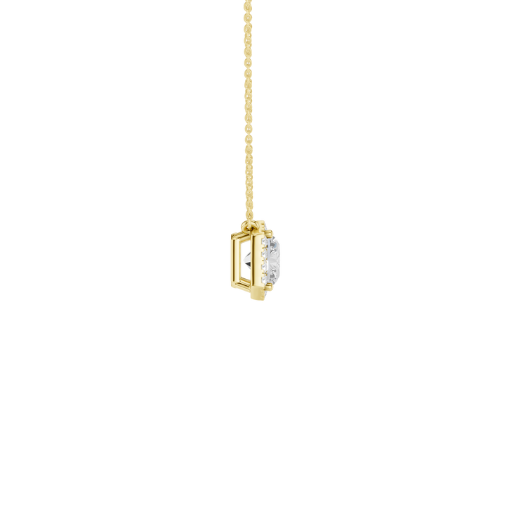 Petite Halo Pendant (Radiant) in 14K Yellow Gold – Silvadi Jewelry Aurora CO