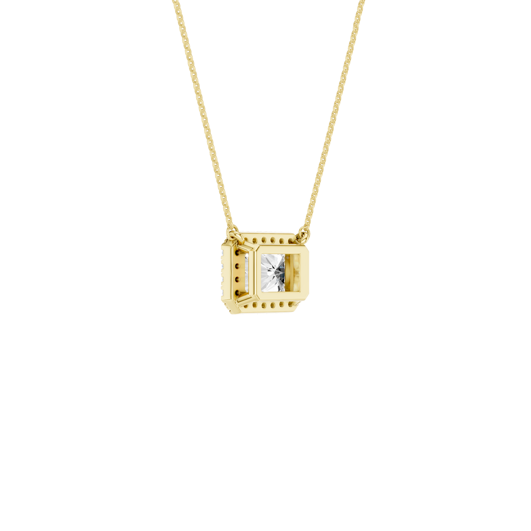 Petite Halo Pendant (Radiant) in 14K Yellow Gold – Silvadi Jewelry Aurora CO
