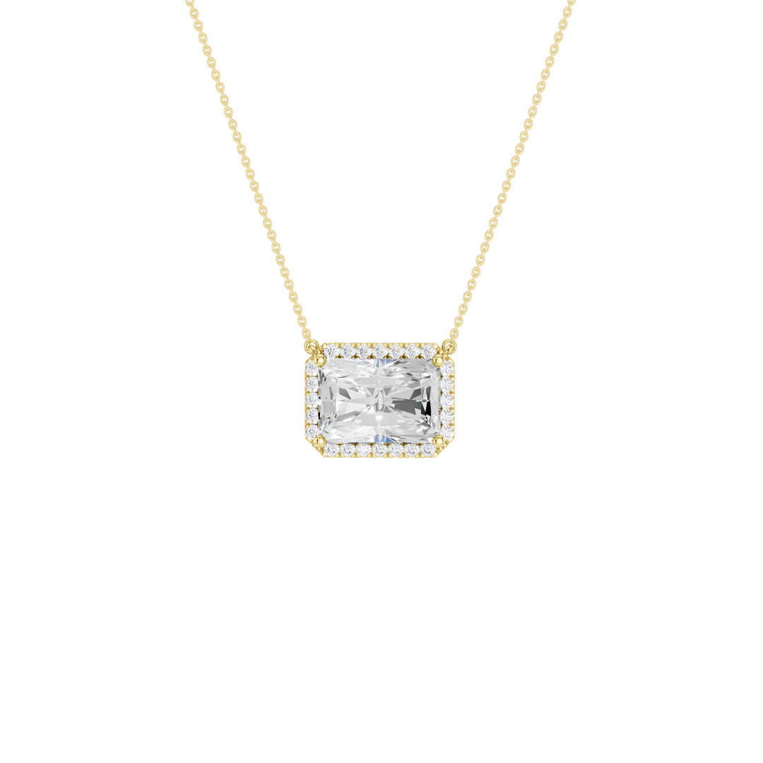 Petite Halo Pendant (Radiant) in 14K Yellow Gold – Silvadi Jewelry Aurora CO