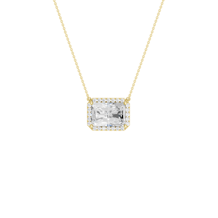 Petite Halo Pendant (Radiant) in 14K Yellow Gold – Silvadi Jewelry Aurora CO