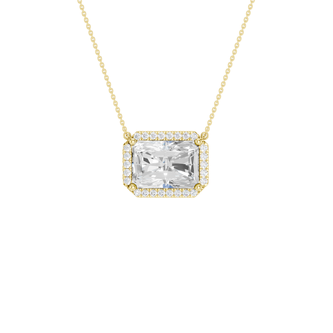 Petite Halo Pendant (Radiant) in 14K Yellow Gold – Silvadi Jewelry Aurora CO