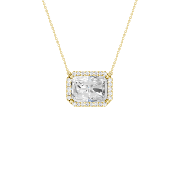 Petite Halo Pendant (Radiant) in 14K Yellow Gold – Silvadi Jewelry Aurora CO