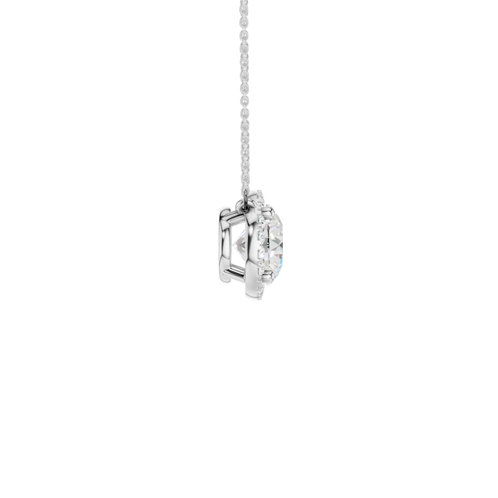 Petite Halo Pendant (Round) in 14K White Gold – Silvadi Jewelry Aurora CO