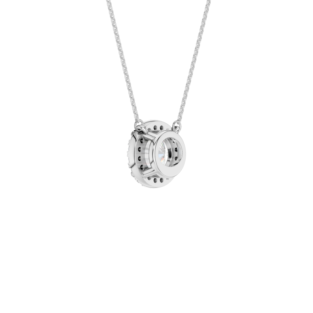 Petite Halo Pendant (Round) in 14K White Gold – Silvadi Jewelry Aurora CO