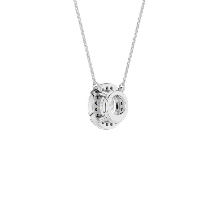 Petite Halo Pendant (Round) in 14K White Gold – Silvadi Jewelry Aurora CO