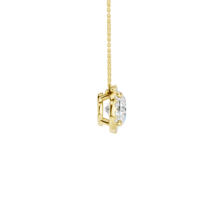 Petite Halo Pendant (Round) in 14K Yellow Gold – Silvadi Jewelry Aurora CO
