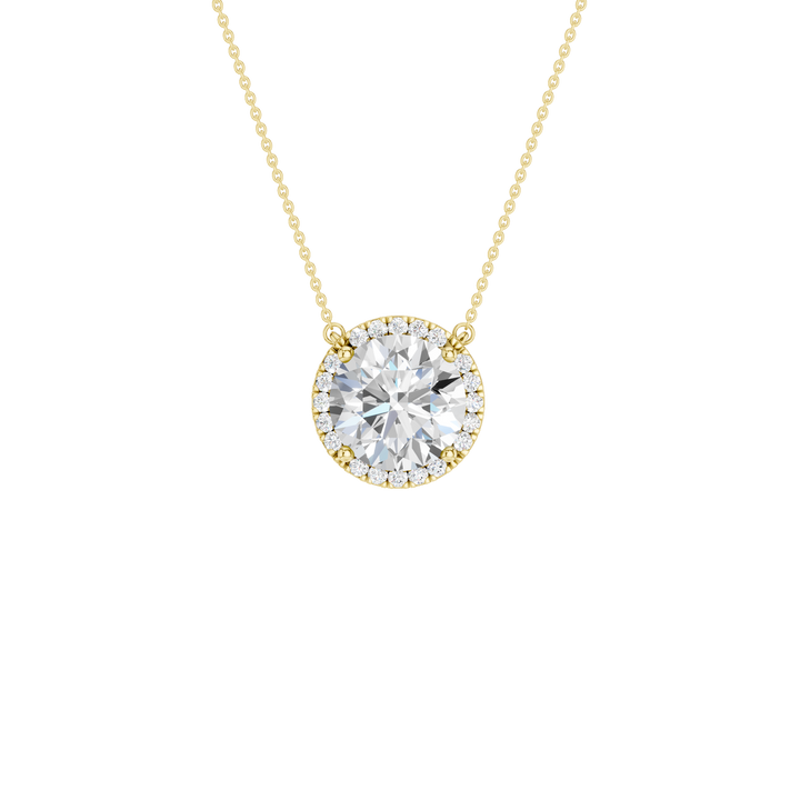 Petite Halo Pendant (Round) in 14K Yellow Gold – Silvadi Jewelry Aurora CO