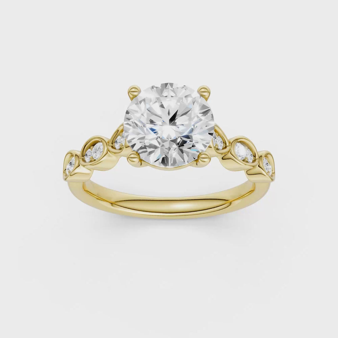 Trellis Shank Engagement Ring (Round) in 14K Yellow Gold – Silvadi Jewelry Aurora CO