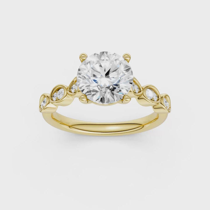 Trellis Shank Engagement Ring (Round) in 14K Yellow Gold – Silvadi Jewelry Aurora CO