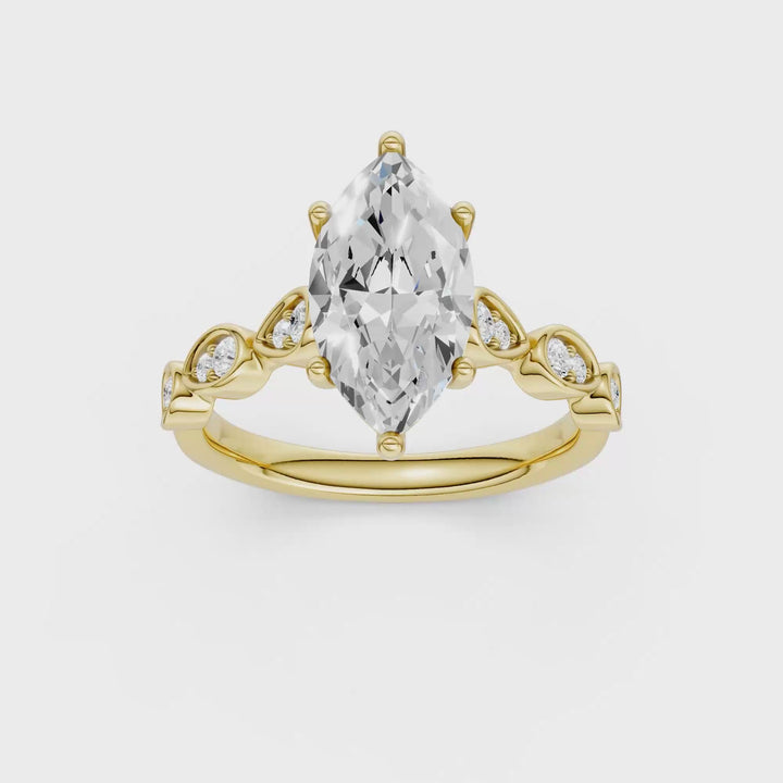 Trellis Shank Engagement Ring (Marquise) in 14K Yellow Gold – Silvadi Jewelry Aurora CO
