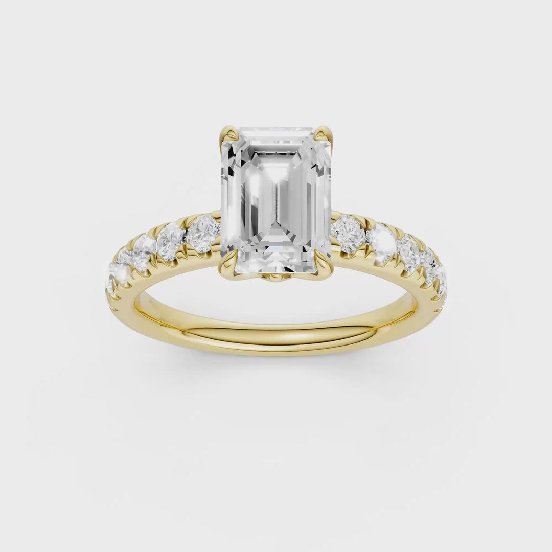 Tulip Head Engagement Ring (Emerald) in 14K Yellow Gold – Silvadi Jewelry Aurora CO