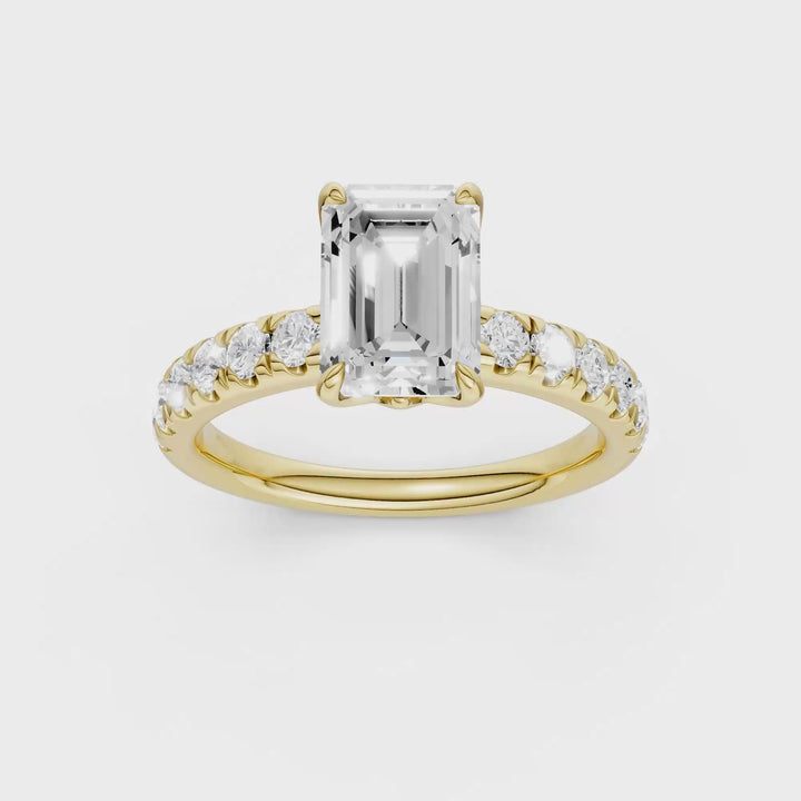 Tulip Head Engagement Ring (Emerald) in 14K Yellow Gold – Silvadi Jewelry Aurora CO