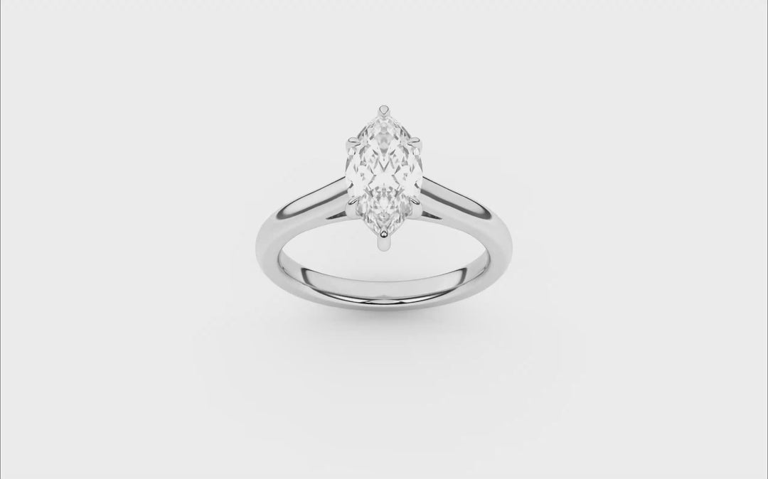 Solitaire Ring (Marquise) in 14K White Gold – Silvadi Jewelry Aurora CO