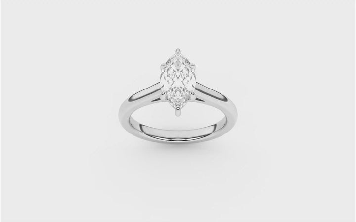 Solitaire Ring (Marquise) in 14K White Gold – Silvadi Jewelry Aurora CO