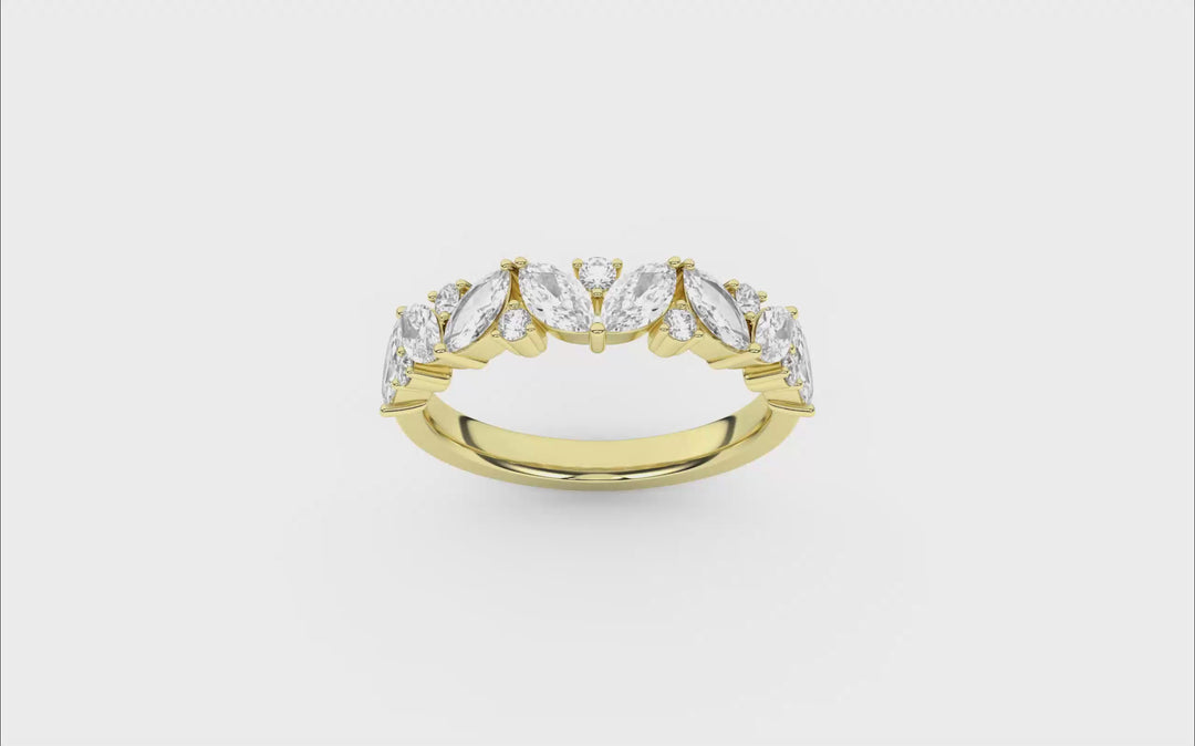 Marquise Fashion Band (Marquise, Round) in 14K Yellow Gold – Silvadi Jewelry Aurora CO