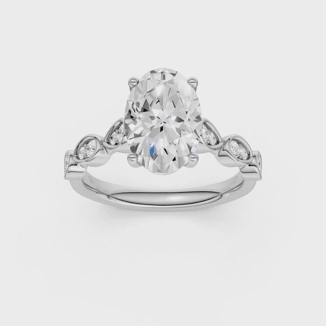 Trellis Shank Engagement Ring (Oval) in 14K White Gold – Silvadi Jewelry Aurora CO