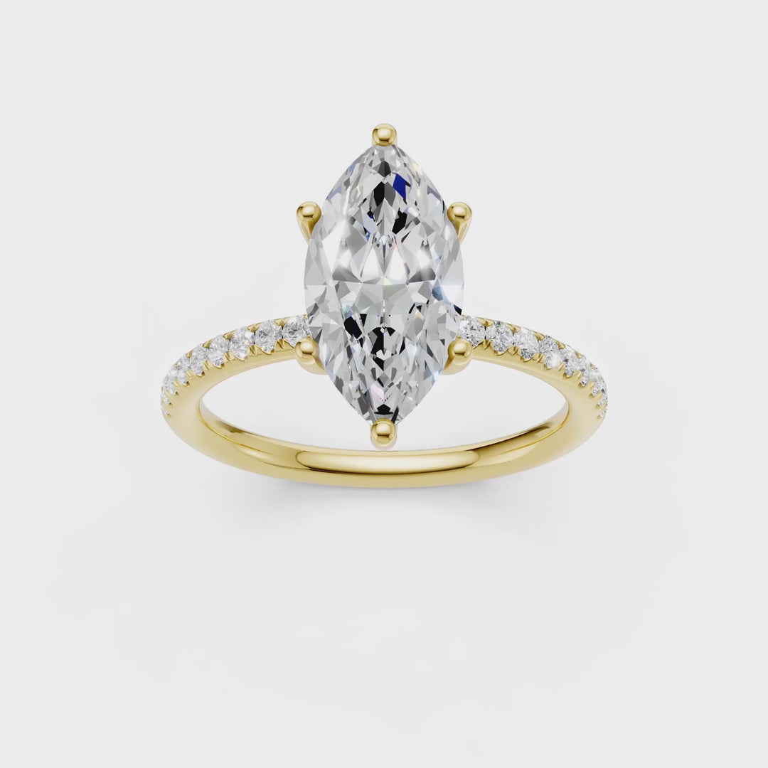 Hidden Halo Engagement Ring (Marquise) in 14K Yellow Gold – Silvadi Jewelry Aurora CO