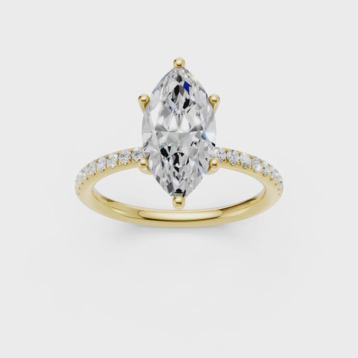 Hidden Halo Engagement Ring (Marquise) in 14K Yellow Gold – Silvadi Jewelry Aurora CO