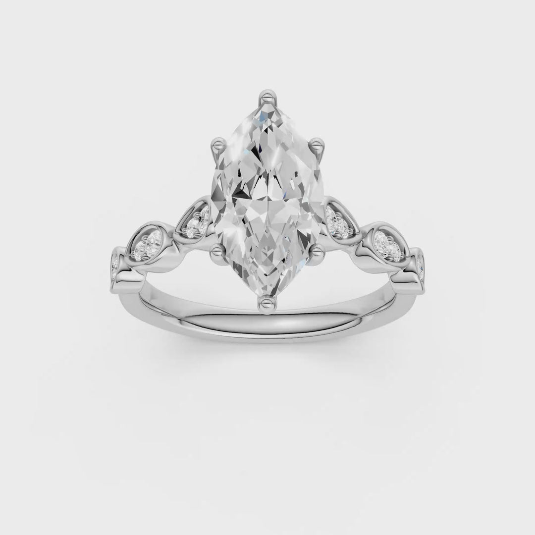 Trellis Shank Engagement Ring (Marquise) in 14K White Gold – Silvadi Jewelry Aurora CO