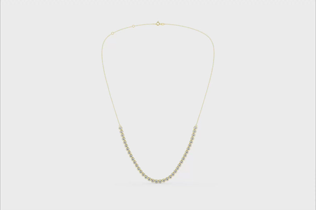 Diamond Half-Tennis Necklace (Round) in 14K Yellow Gold – Silvadi Jewelry Aurora CO