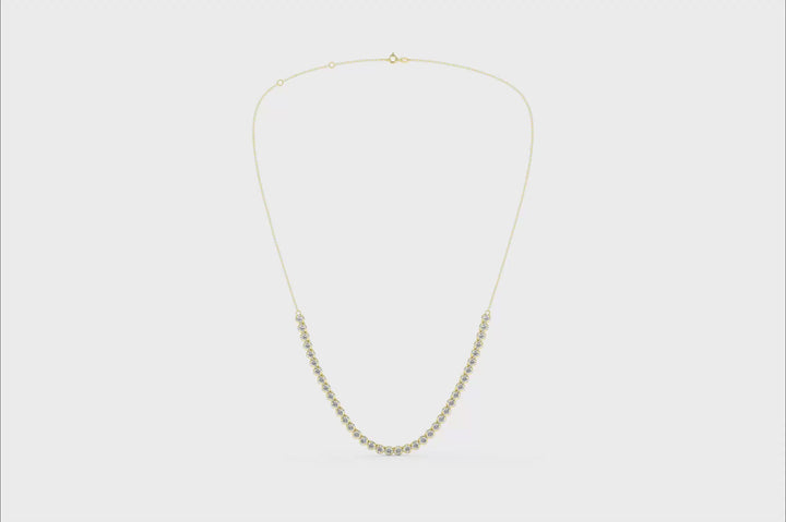Diamond Half-Tennis Necklace (Round) in 14K Yellow Gold – Silvadi Jewelry Aurora CO