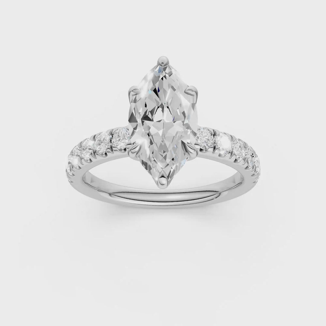 Tulip Head Engagement Ring (Marquise) in 14K White Gold – Silvadi Jewelry Aurora CO