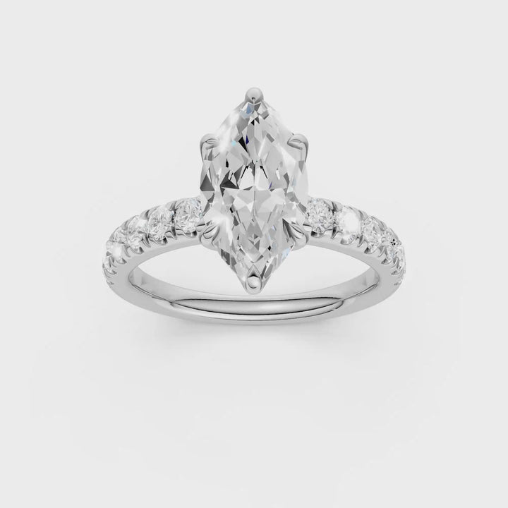 Tulip Head Engagement Ring (Marquise) in 14K White Gold – Silvadi Jewelry Aurora CO