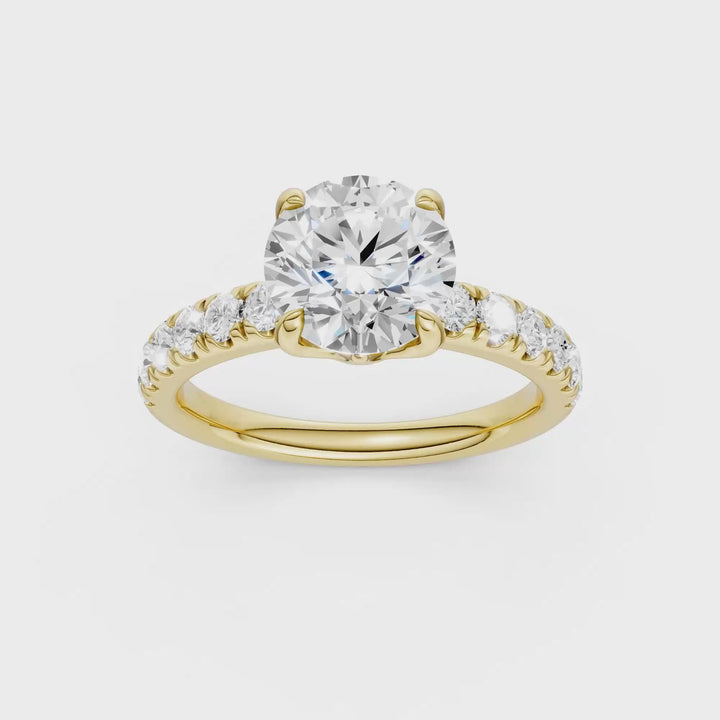 Tulip Head Engagement Ring (Round) in 14K Yellow Gold – Silvadi Jewelry Aurora CO