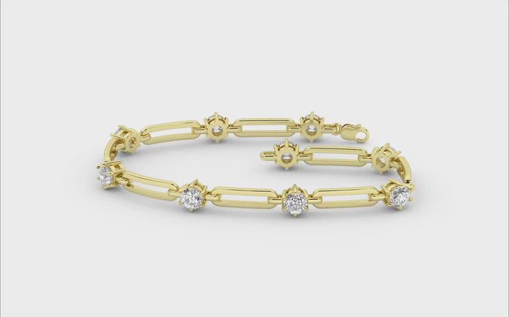 Open Link Diamond Bracelet (Round) in 14K Yellow Gold – Silvadi Jewelry Aurora CO