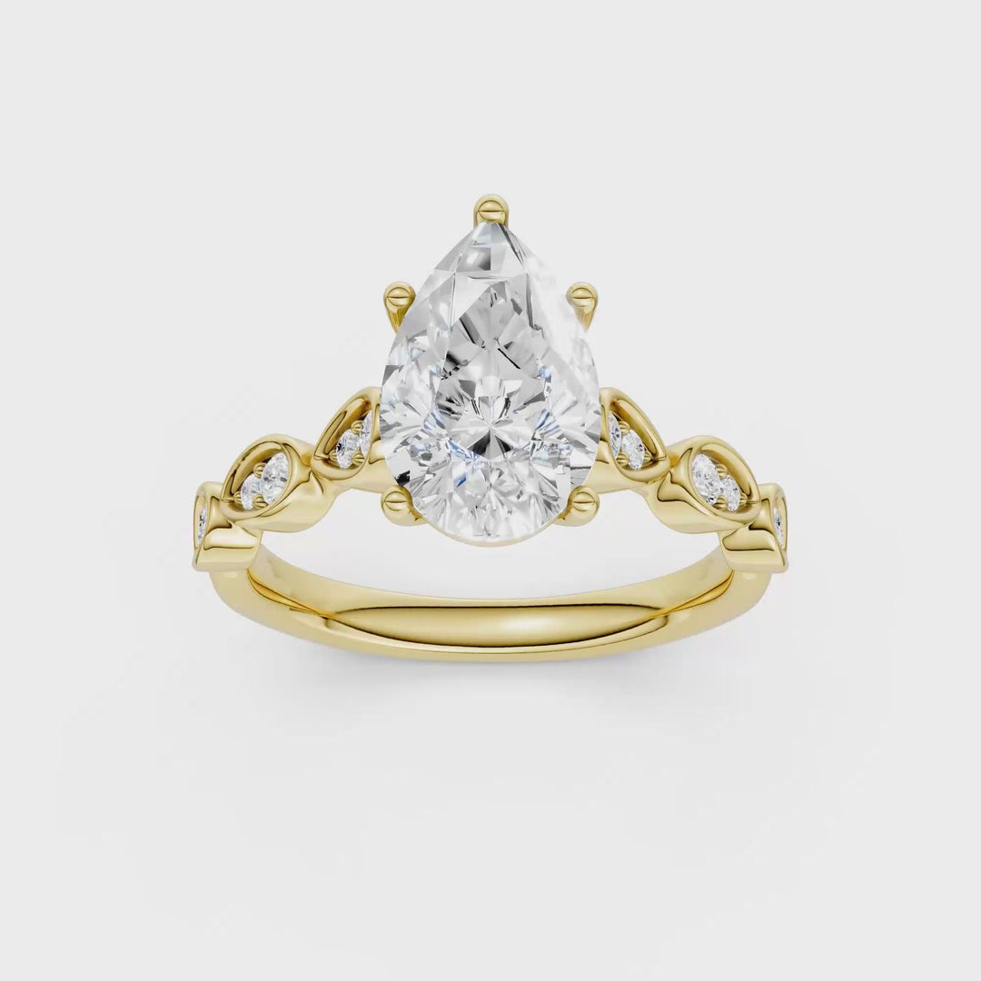 Trellis Shank Engagement Ring (Pear) in 14K Yellow Gold – Silvadi Jewelry Aurora CO