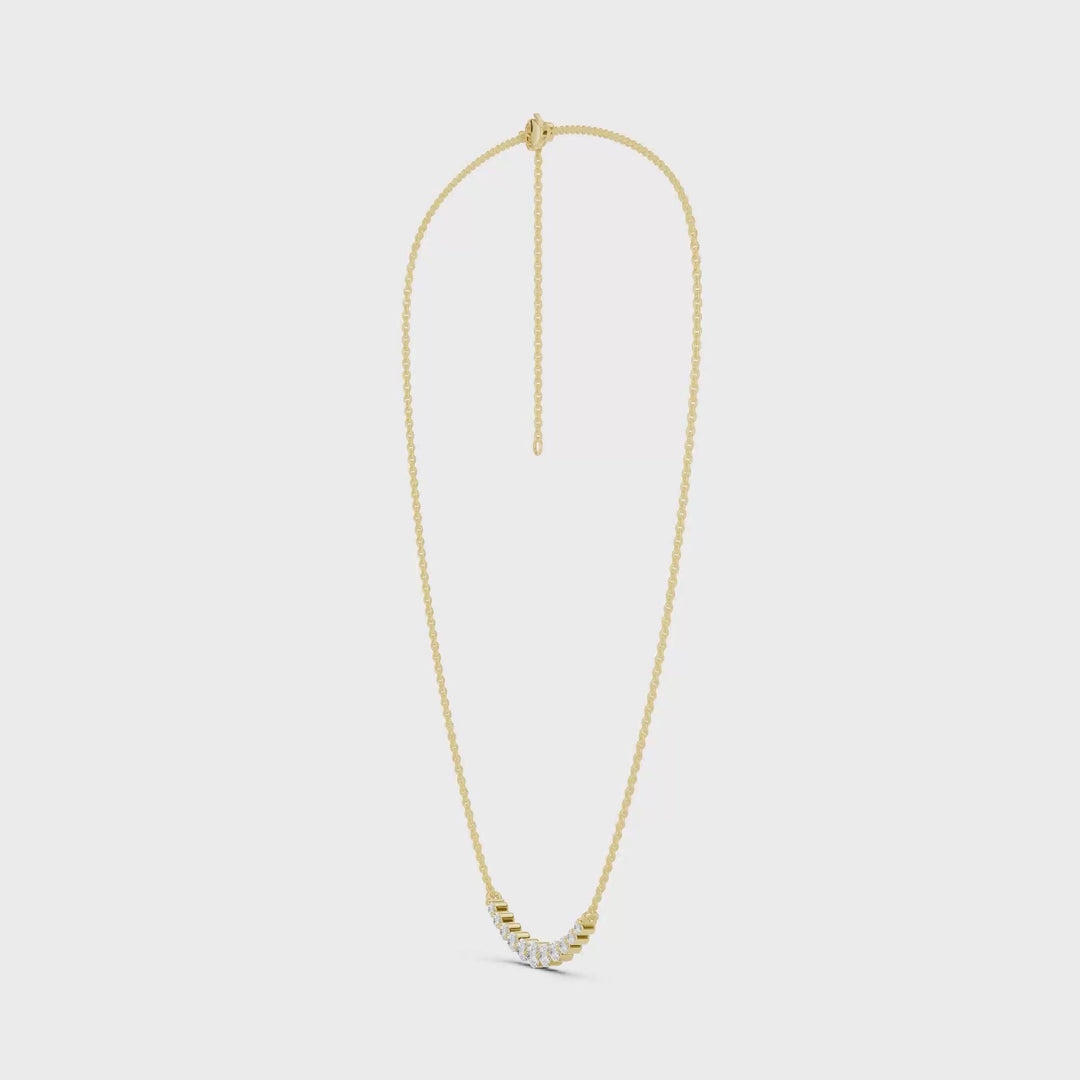 Smiley Graduated Diamond Necklace (Round) in 14K Yellow Gold – Silvadi Jewelry Aurora CO