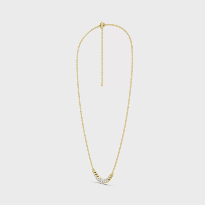 Smiley Graduated Diamond Necklace (Round) in 14K Yellow Gold – Silvadi Jewelry Aurora CO