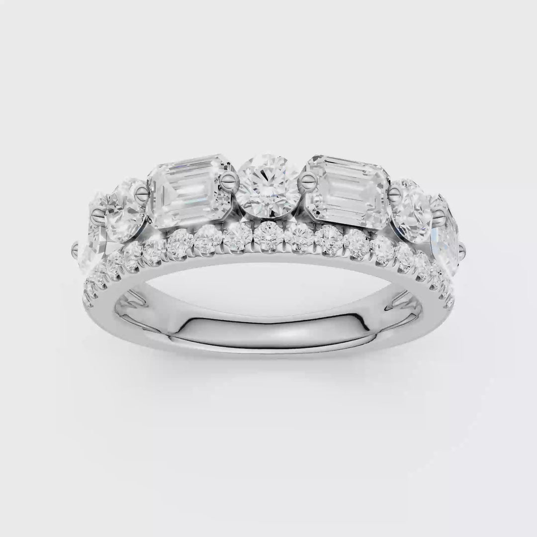 East West Bezel Set Ring (Emerald) in 14K White Gold – Silvadi Jewelry Aurora CO