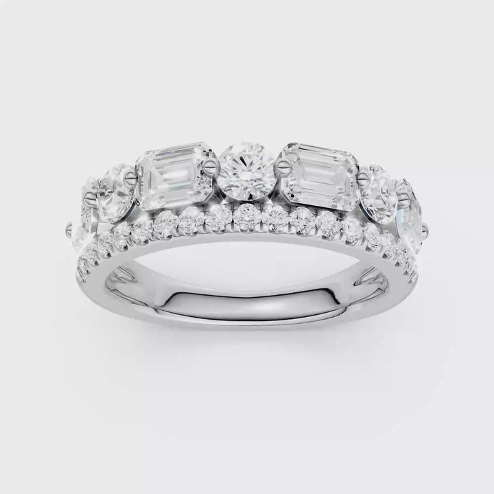 East West Bezel Set Ring (Emerald) in 14K White Gold – Silvadi Jewelry Aurora CO