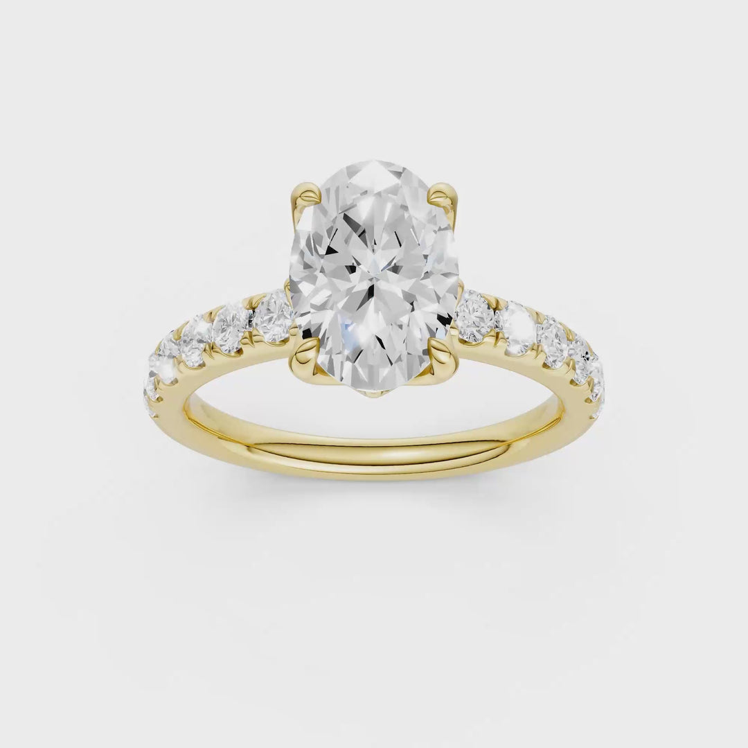 Tulip Head Engagement Ring (Oval) in 14K Yellow Gold – Silvadi Jewelry Aurora CO