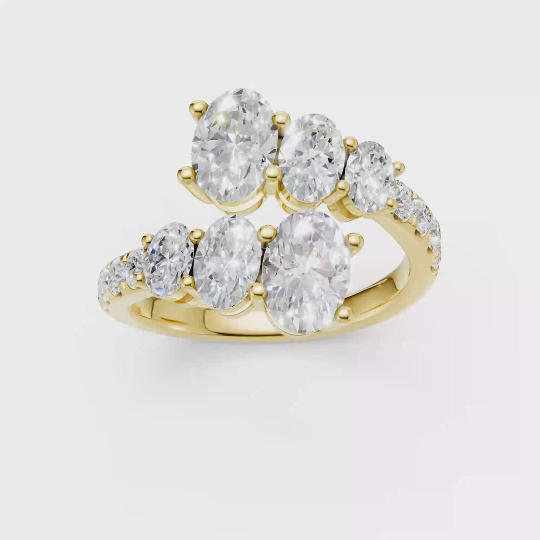 Bypass Diamond Ring (Oval) in 14K Yellow Gold – Silvadi Jewelry Aurora CO