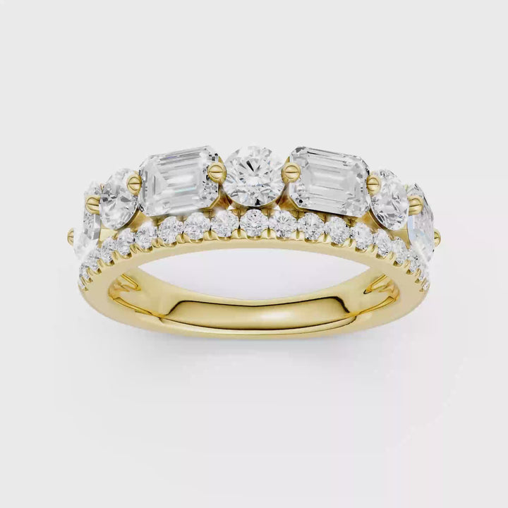 East West Bezel Set Ring (Emerald) in 14K Yellow Gold – Silvadi Jewelry Aurora CO