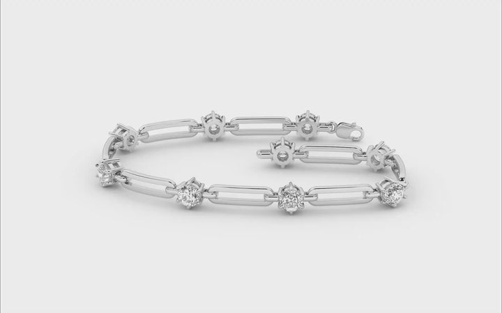 Open Link Diamond Bracelet (Round) in 14K White Gold – Silvadi Jewelry Aurora CO