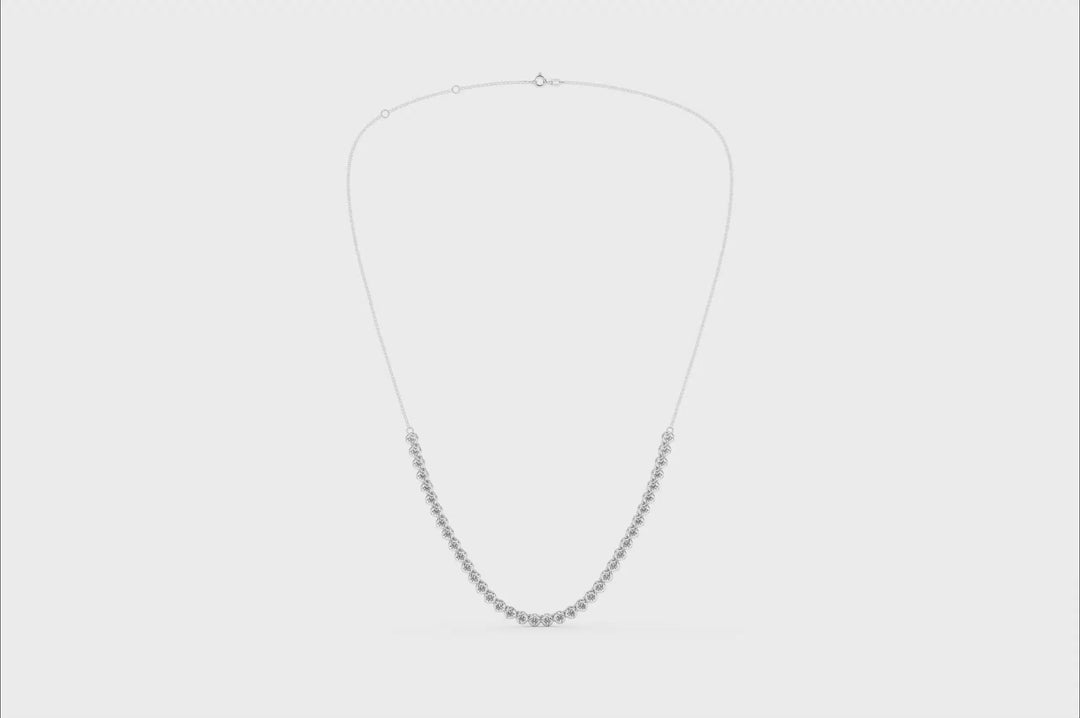 Diamond Half-Tennis Necklace (Round) in 14K White Gold – Silvadi Jewelry Aurora CO