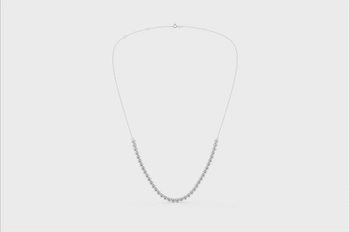 Diamond Half-Tennis Necklace (Round) in 14K White Gold – Silvadi Jewelry Aurora CO