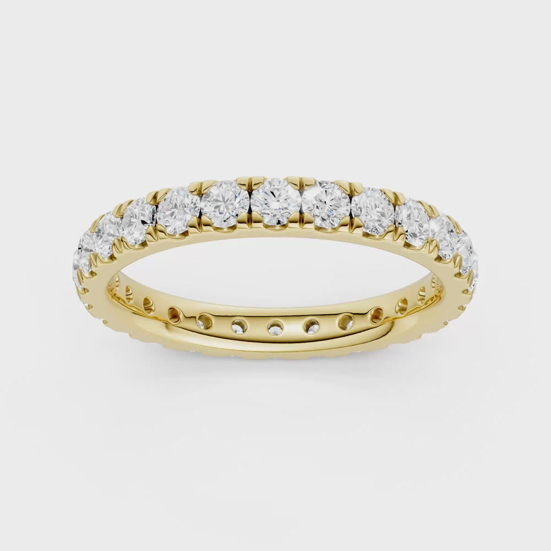 Pave Eternity Band (Round) in 14K Yellow Gold – Silvadi Jewelry Aurora CO