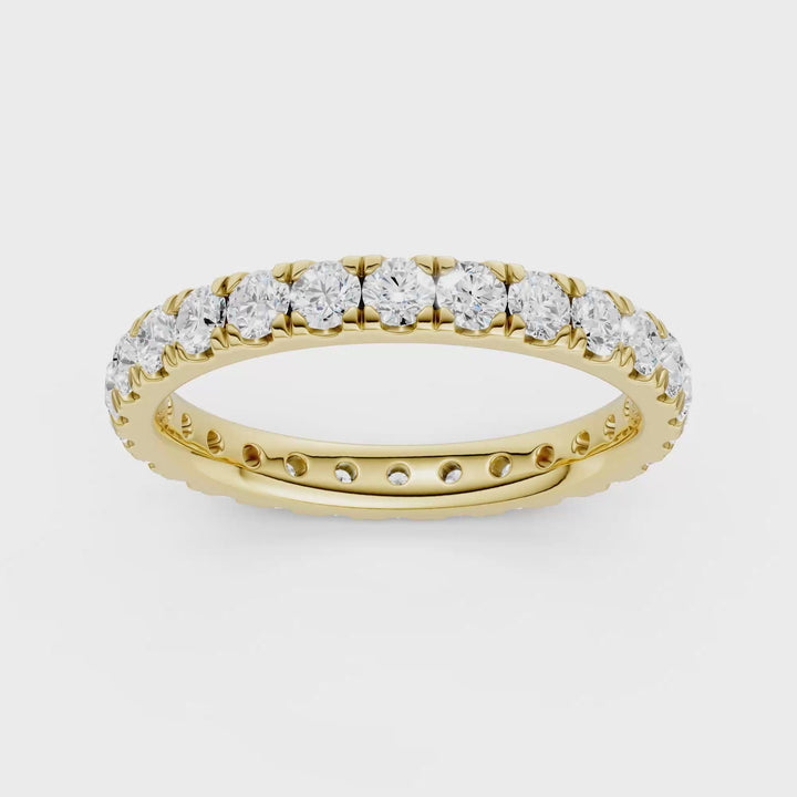 Pave Eternity Band (Round) in 14K Yellow Gold – Silvadi Jewelry Aurora CO