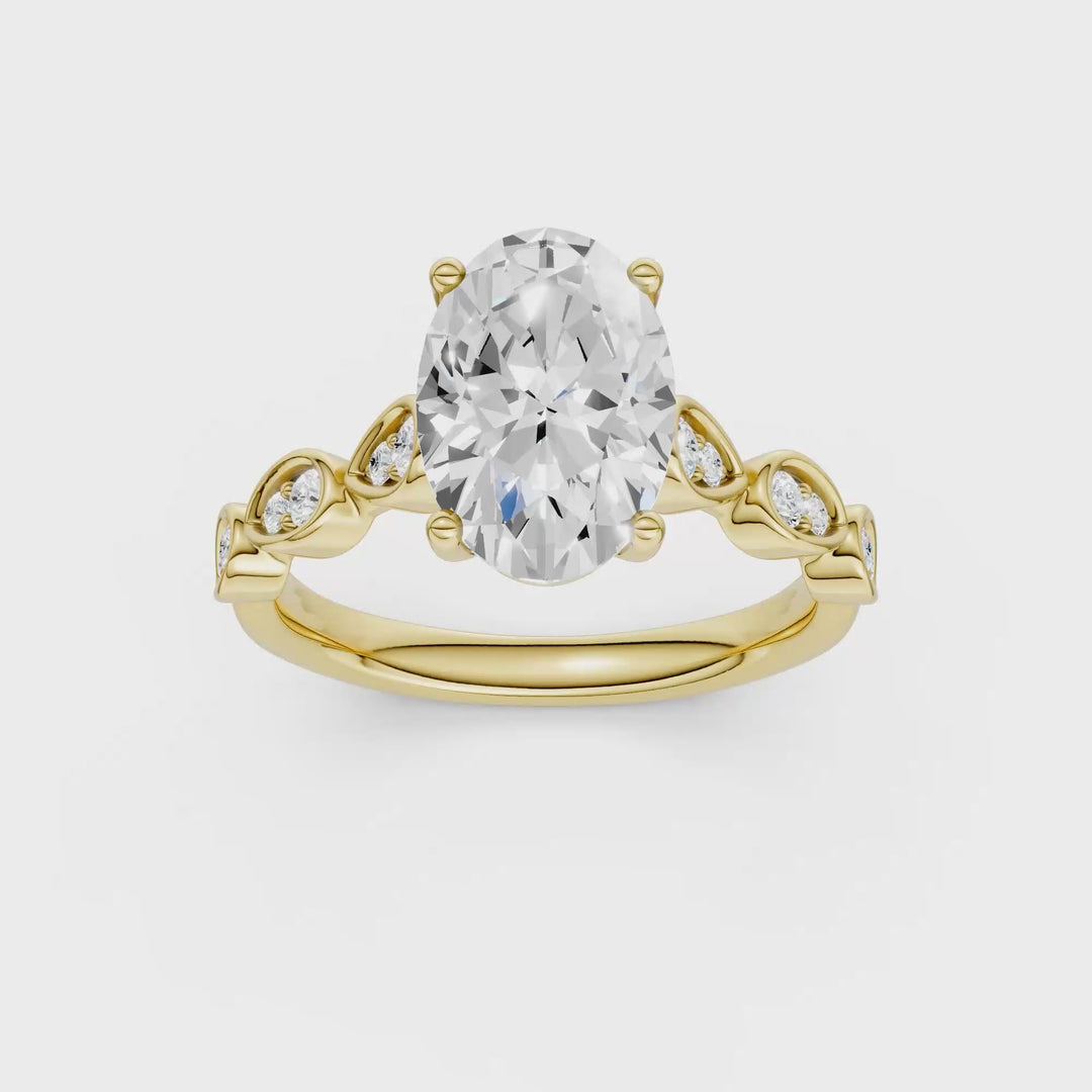 Trellis Shank Engagement Ring (Oval) in 14K Yellow Gold – Silvadi Jewelry Aurora CO