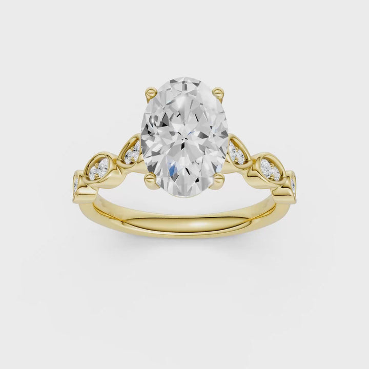 Trellis Shank Engagement Ring (Oval) in 14K Yellow Gold – Silvadi Jewelry Aurora CO