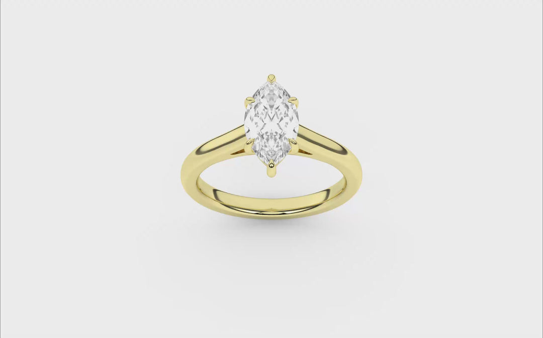 Solitaire Ring (Marquise) in 14K Yellow Gold – Silvadi Jewelry Aurora CO