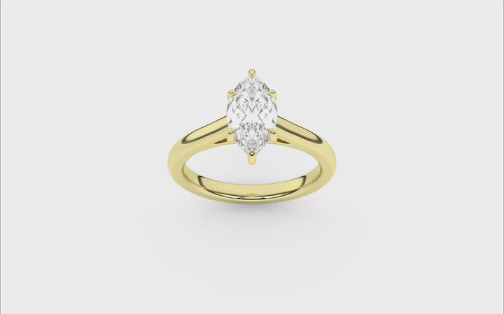 Solitaire Ring (Marquise) in 14K Yellow Gold – Silvadi Jewelry Aurora CO